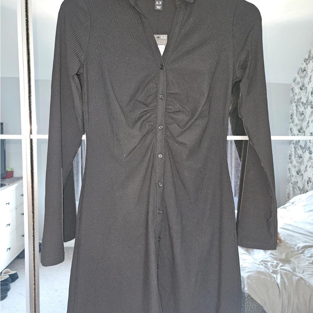 Black Button-Up Dress